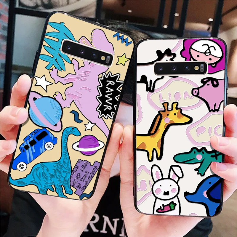 

3D Relief dinosaur Cover TPU Soft For Samsung Galaxy J5 2017 A5 2016 A6 A9 A8 J6 J7 Prime J4 Plus For Samsung A7 2018 Case Cute