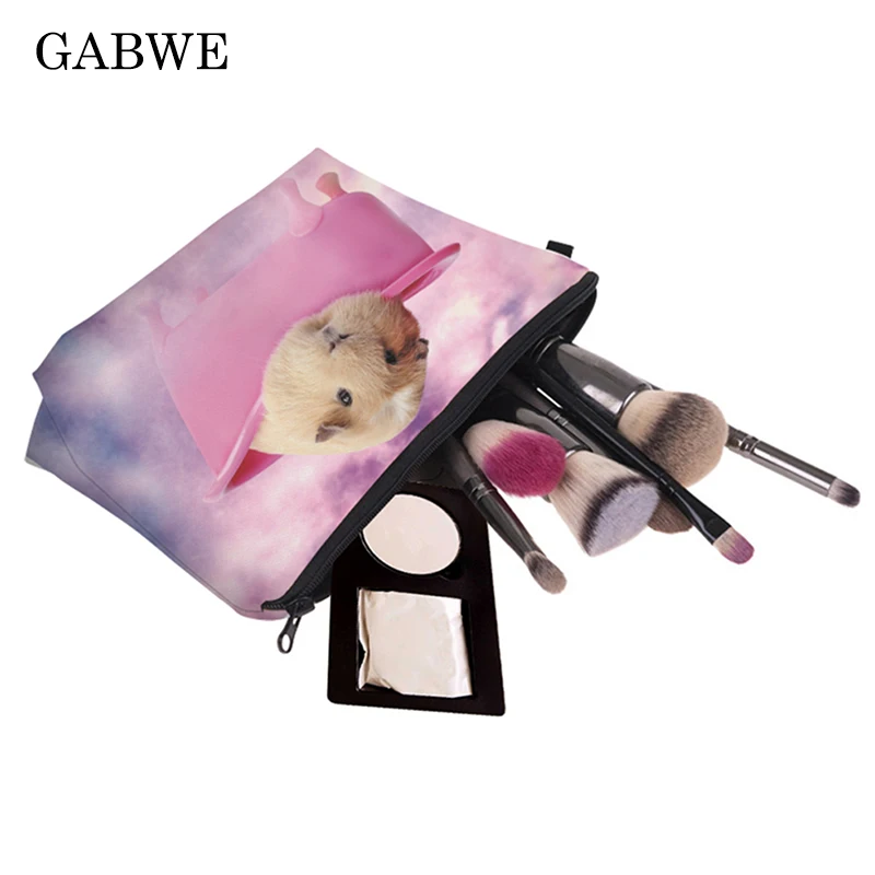 

GABWE Printing Various Animal Cosmetic Bag Multicolor Pattern Cute Cosmetics Pouchs For Travel Ladies Pouch Women Makeup Bag