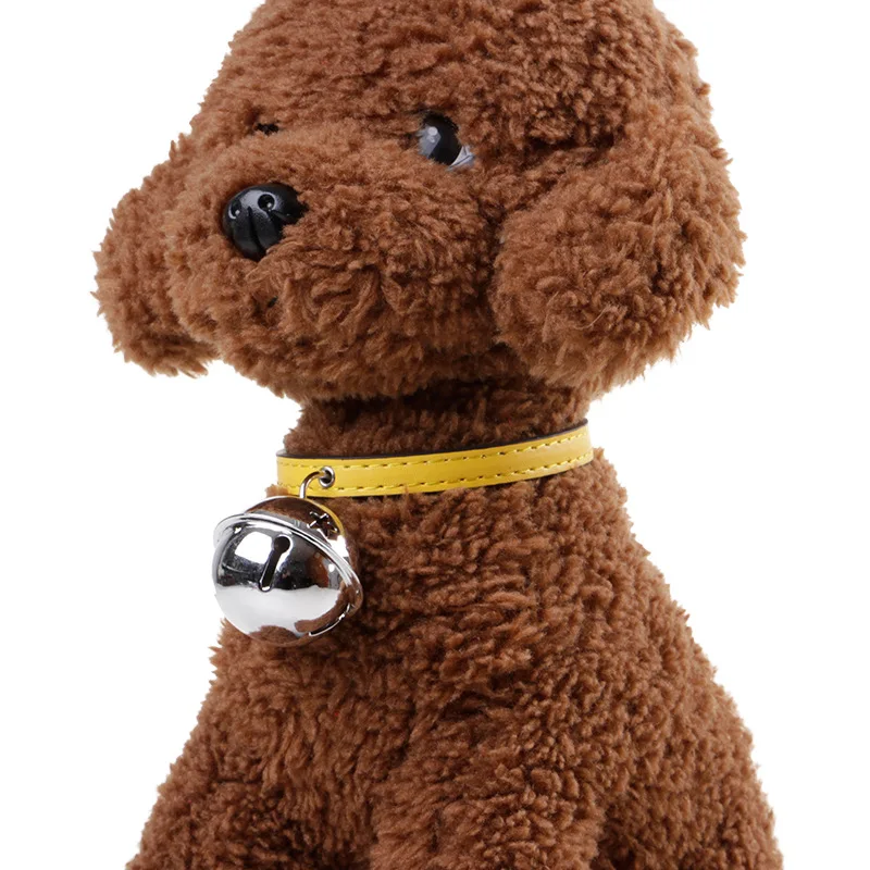 2017 New PU Leather Dog Collars With Big Bells Fashion Style Necklace