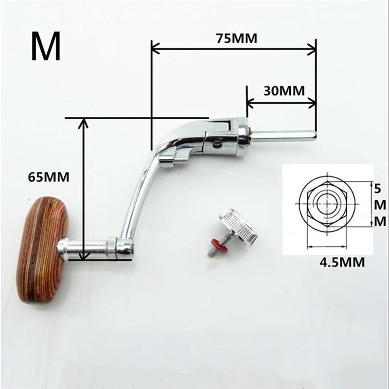 Универсальная деревянная ручка рыболовные катушки Crank Rock Arm спиннинговое Колесо Ручка Металлическая складная качающаяся рука - Цвет: m size2000-5000