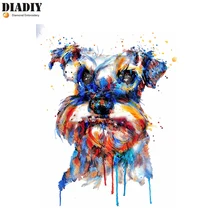 DIADIY фотографии на заказ сделать ваше искусство алмазная живопись, Шнауцер головоломка полный, 5d алмазная вышивка, квадратный горный хрусталь, мозаика, крест