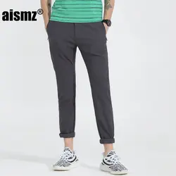 Штаны aismz повседневные Hombres Pantalones тонкие брюки прямые джоггеры pantalon homme брюки модные деловые брюки для мужчин SA1709