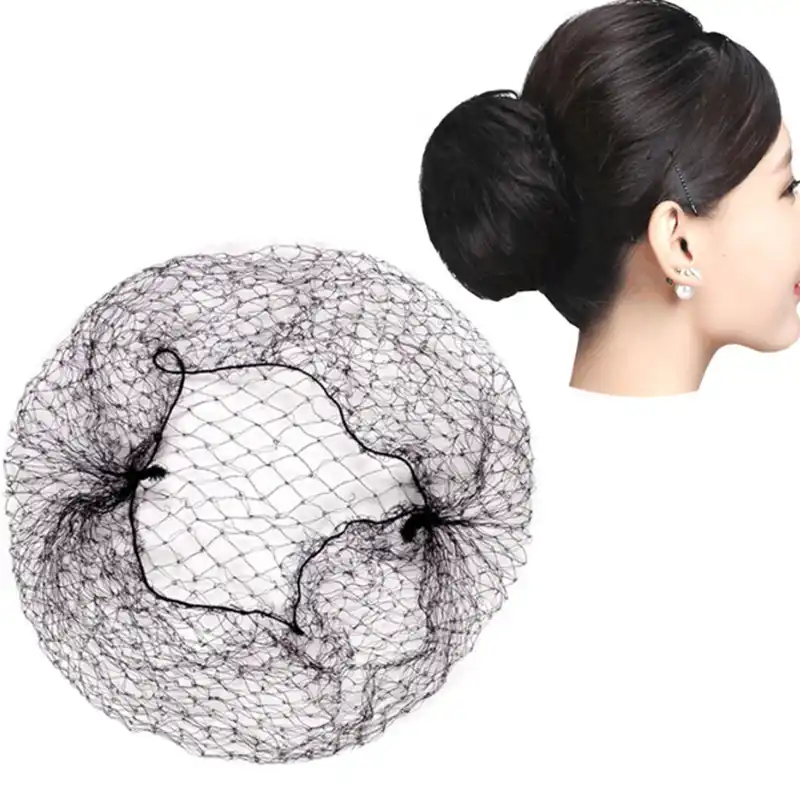 10 Pcs Elastic Nylon Hairnets Black Blonde And White Color