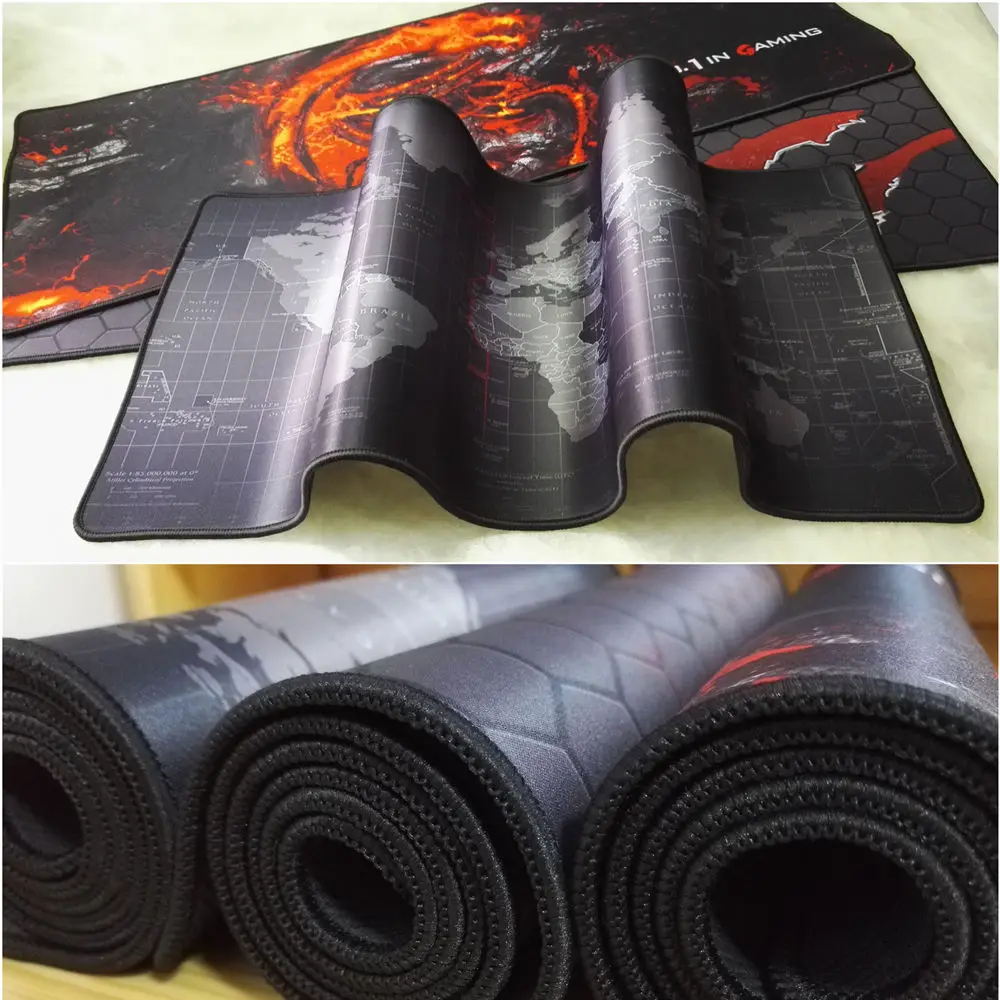 

Hongsund Large rubber keyboard mouse pad, 800*300*3mm and edge locking, speed version laptop computer mat for professional gamer