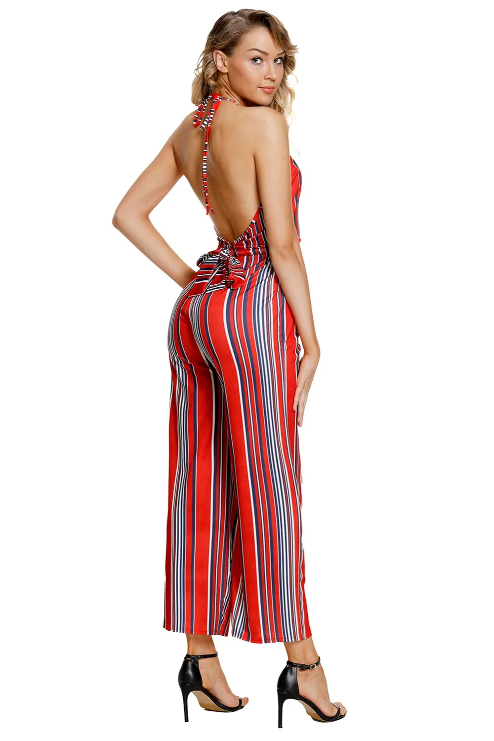 Navy-Red-Striped-Deep-V-Neck-Jumpsuit-LC64420-3-4