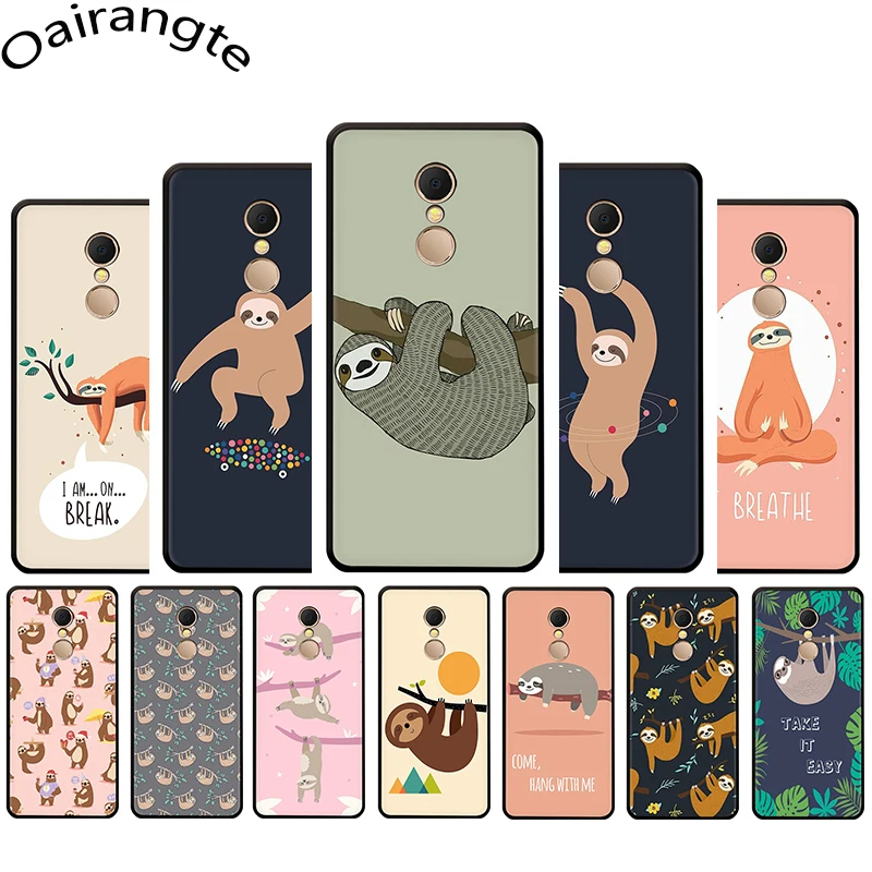 

Cute sloth funny cartoon Soft Phone case for Redmi 4A 4X 5 6 A Plus Pro 7 GO Note 4 4X 5 6 7 8 Pro 7A K20 pro