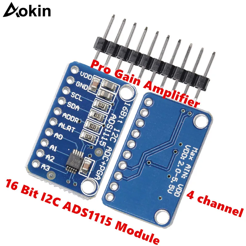 ADS1115 16 бит 4 канала I2C межсоединений интегральных схем аналого цифровой АЦП PGA