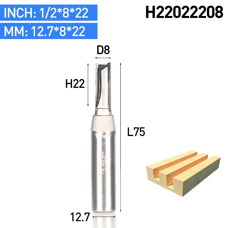 HUHAO 1 шт. 1/" хвостовик CVD покрытие прямые фрезы для дерева деревообрабатывающий резак шпаттер гравировальный станок PCD фрезы - Длина режущей кромки: H22022208