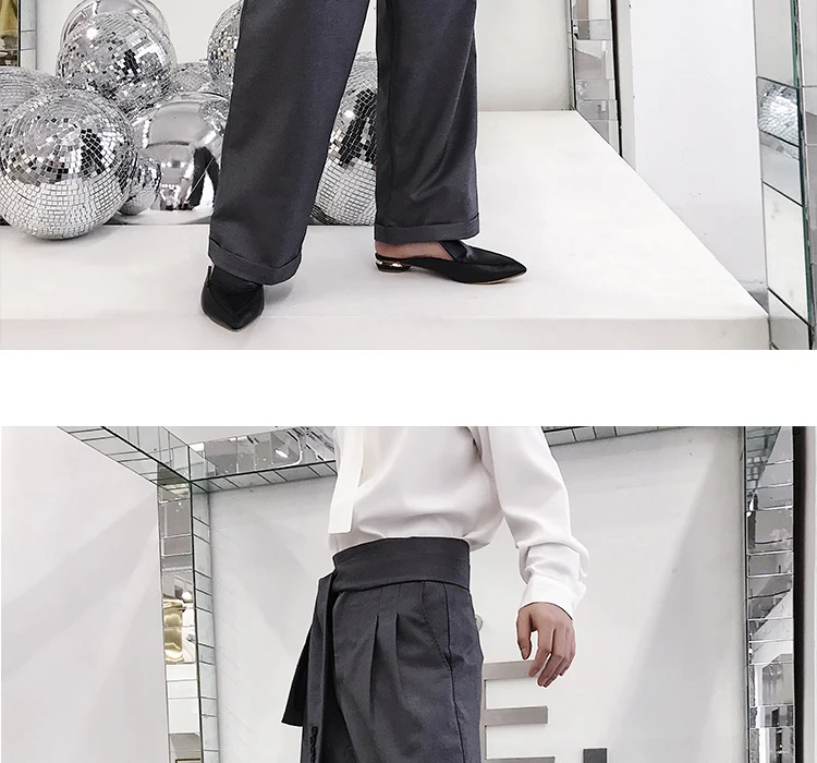 Осенние мужские модные широкие брюки с высокой талией винтажные повседневные длинные брюки мужские корейские уличные Стильные прямые повседневные брюки