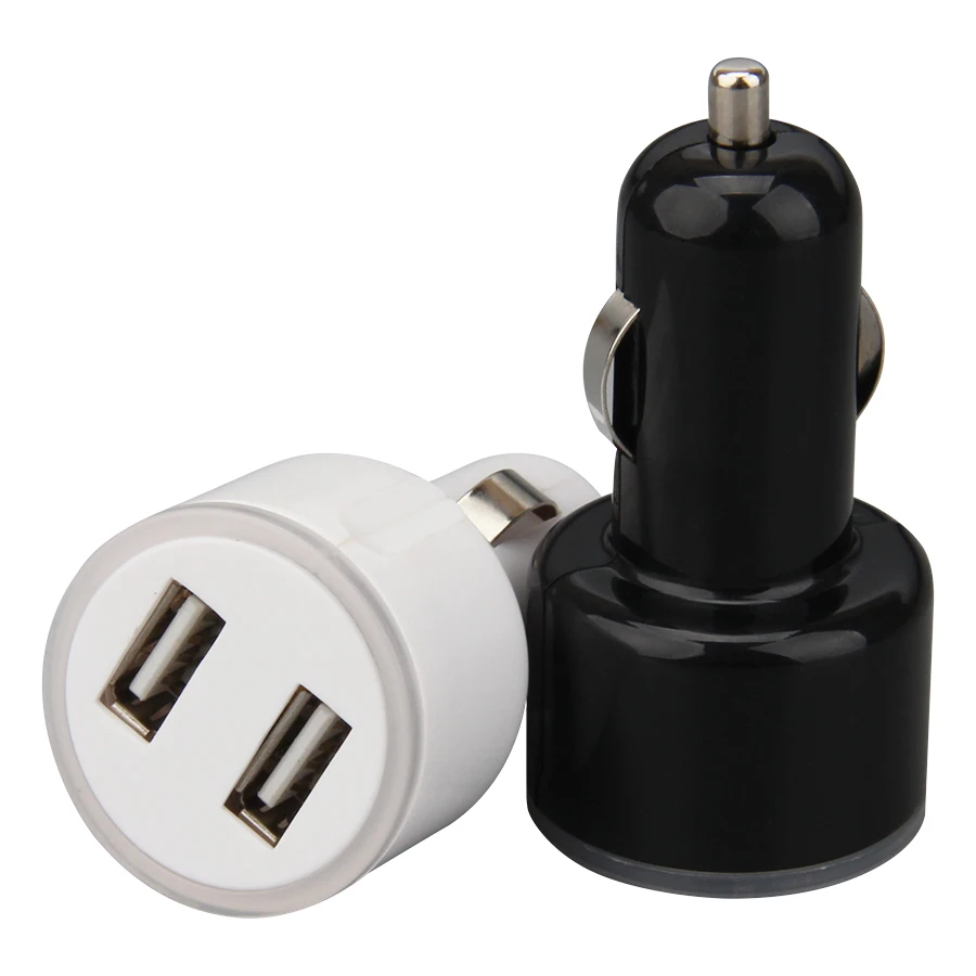 

Dual USB Car-charger Auto Charge 2 port DC 12-24V for iPhone Samsung For mobile phone charge 200pcs