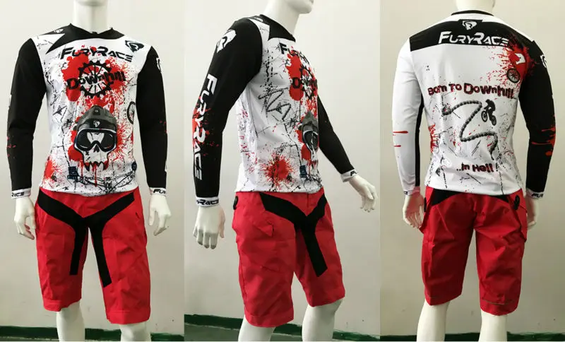 Fury Race downhill mtb shorts_Red_Suit