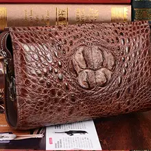 Топ мужской роскошный качественный натуральная/настоящая крокодиловая кожа мужские кошельки+ мужской клатч кожа аллигатора голова Хвост назад живот