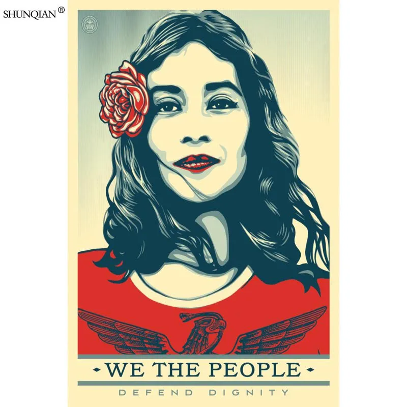 Shepard Fairey постер из шелковой ткани печать плакатов ткань печать стены плакат на заказ атласный плакат 40X60 см, 50X75 см, 60X90 см - Цвет: 14