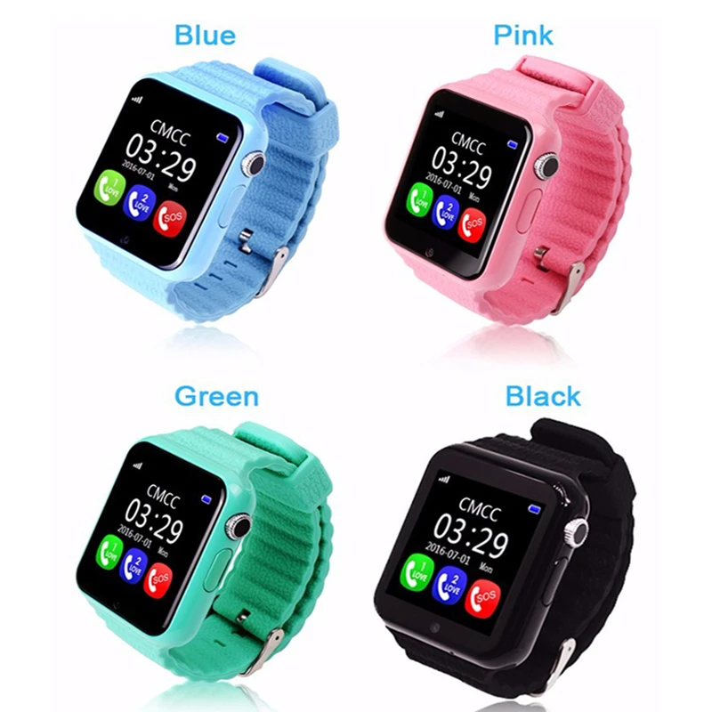 

With Camera V7K GPS Bluetooth Smart Watch for Kids Children IOS Android Phone Support SIM/TF Dial Call and Push Message SOS Call