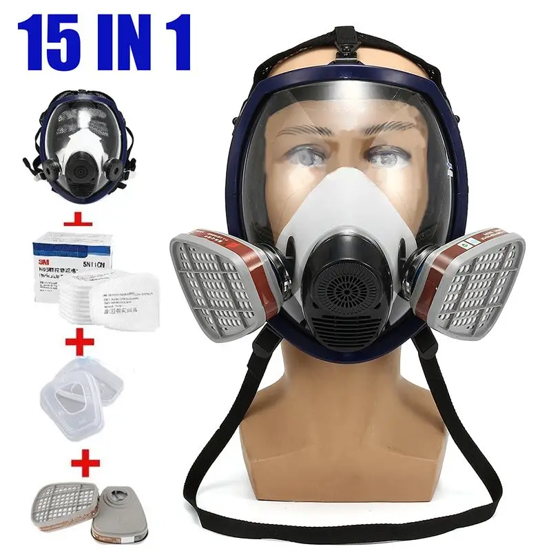 

15 In 1 Painting Spraying Safety Respirator Gas Mask same For 6800 Gas Mask Full Face Facepiece Respirator