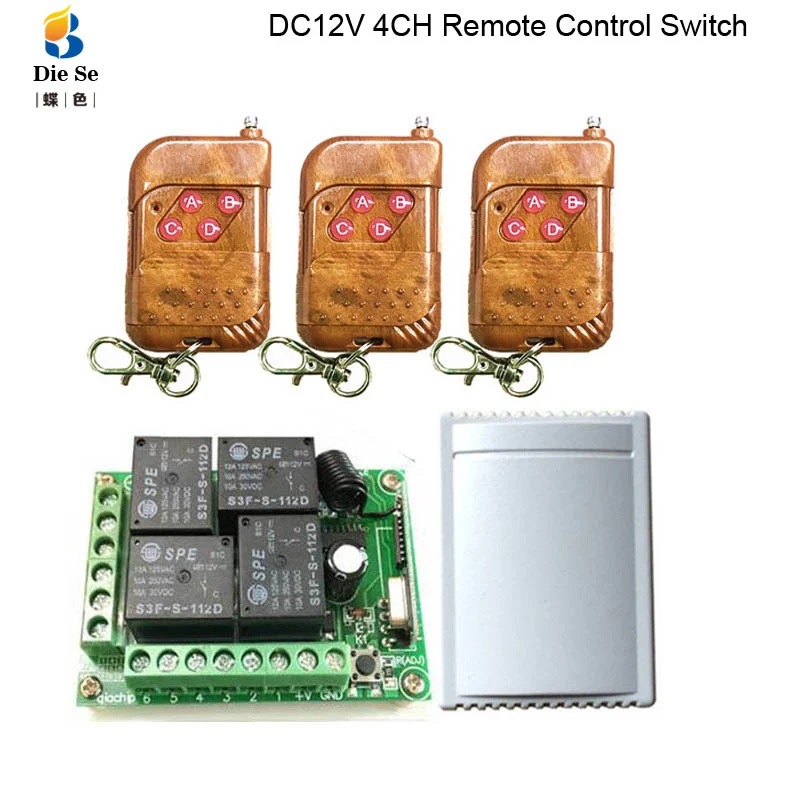 433Mhz Universal Wireless RF Remote Control Switch KR1204 DC 12V 4 Channel Relay Receiver Module and 433 Mhz 4 Button Controller 433Mhz Universal Wireless RF Remote Control Switch KR1204 DC 12V 4 Channel Relay Receiver Module and 433 Mhz 4 Button Controller
