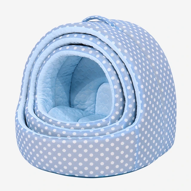 Pet Bed For Dog Cat Summer Breathable Cozy Safety Non-toxic Self-cooling Non-slip House Shape Kennel Nest Puppy Kitten Basket