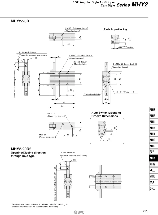 MHY2-10D MHY2-16D MHY2-20D MHY2-25D SMC 180 градусов угловая стиль Воздушный Захват cam стиль MHY серии