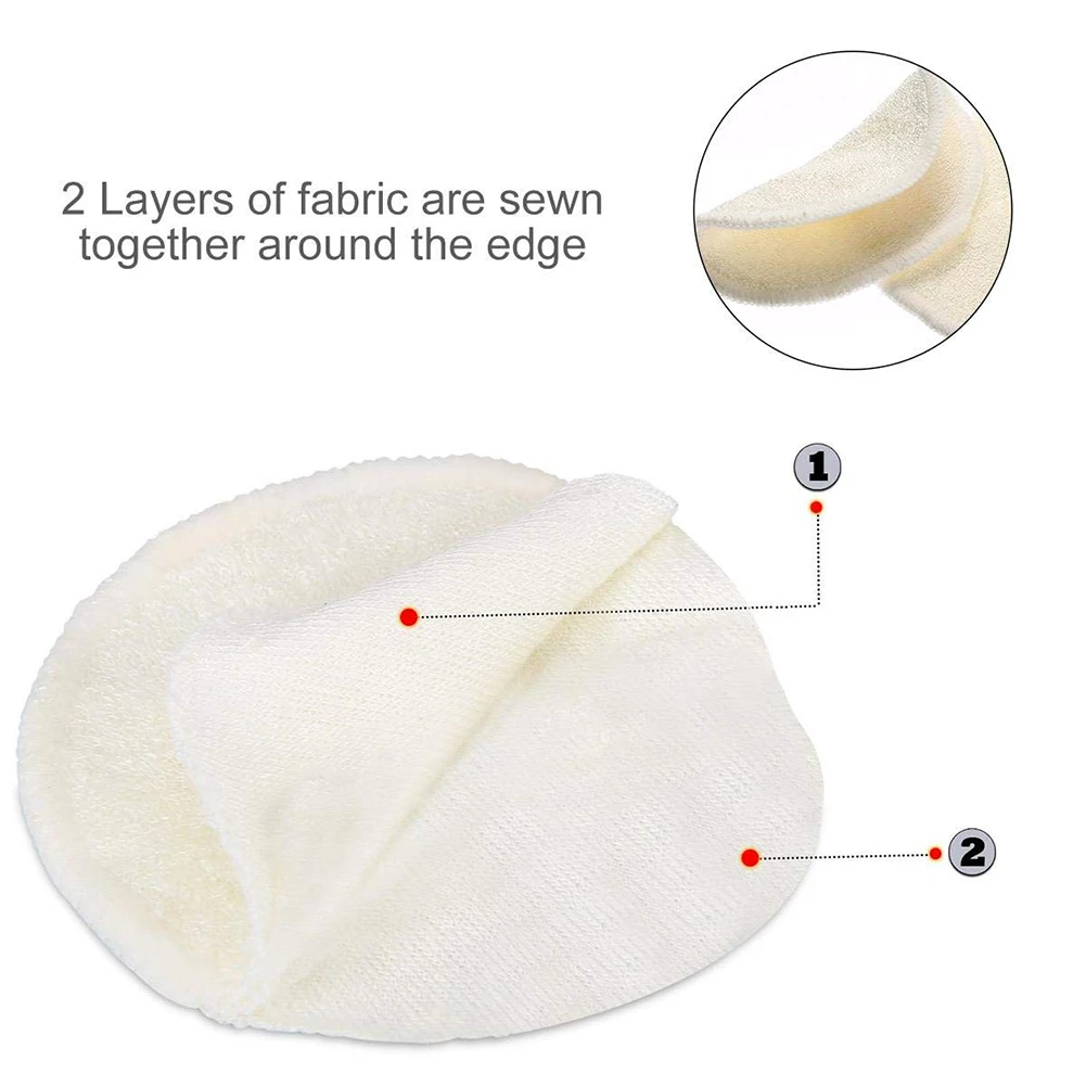  12Pcs/Set Reusable Washable Round Bamboo Cotton Cloth Facial Makeup Remover Puff Pads with Mesh Bag - 4000028805165