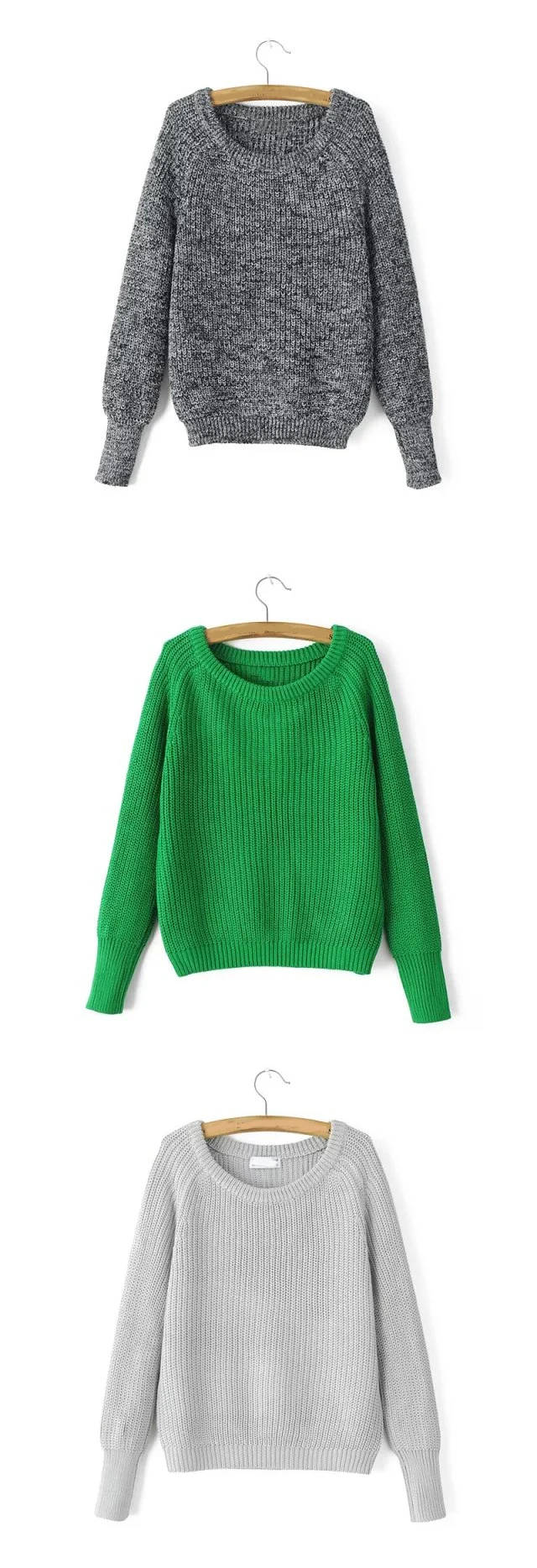 HCYO 2018 Autumn Winter Sweater Women Solid Color Female Pullover Jumper Long Sleeve O-Neck Knitted Tops Out (3)
