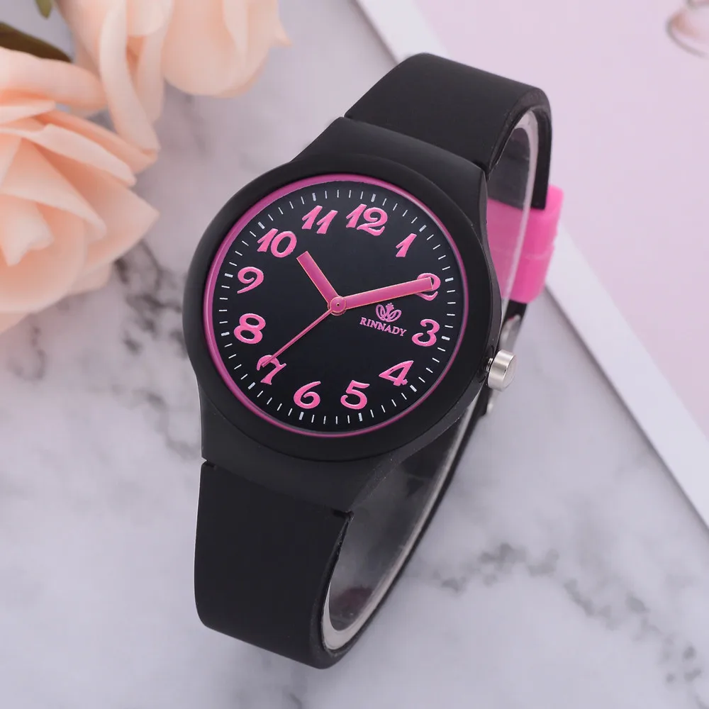 

Hot Sale Silicon Strap Fashion Women Watches Ladies Solid Pattern Casual Wristwatch Clock Drop Shipping