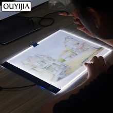 OUYIJIA 3 niveles de luz Led regulable, tableta, herramientas, accesorios para pintura diamante protección ocular A4 tamaño diamante bordado(China)