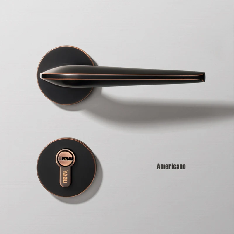  1 set Modern Style/ Mute Bedroom Door Lock Zinc alloy Interior Door Handle Washroom Kitchen Toilet  - 33022005470