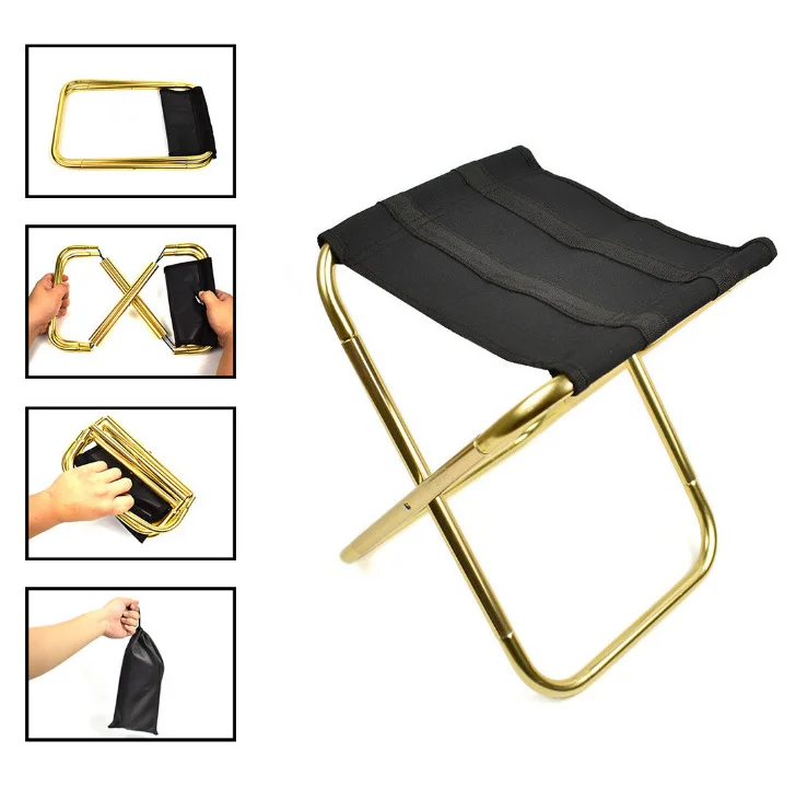 

Super Mini 7075 Aluminum Folding Chair Camping BBQ Folding Chair Portable Outdoor Fishing Chair Super Sturdy Outdoor Furniture