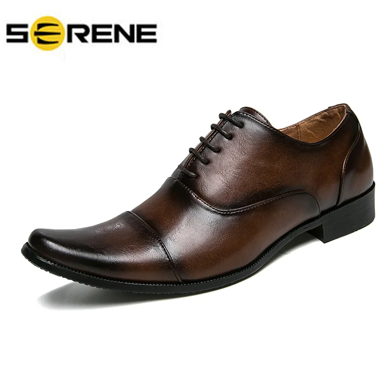 

European Style Men's Dress Office Shoes Retro Wedding Derby Shoes For Men Business Shoes