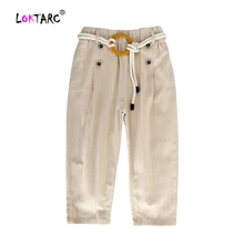 LOKTARC детские шорты для девочек повседневные брюки из хлопка льняные шорты брюки Дети Прямо эластичный пояс шорты для девочки Панталоны Corto