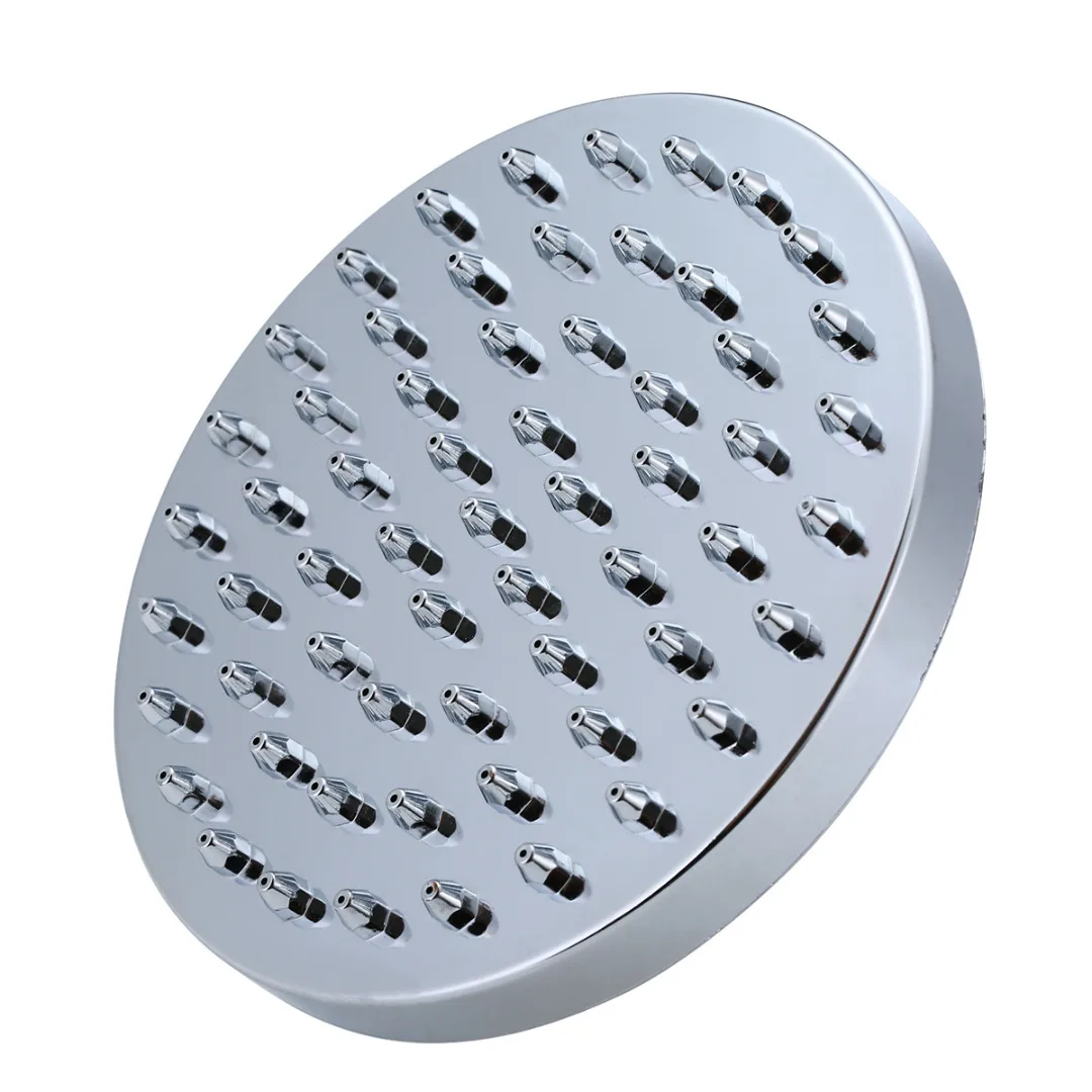 6" Inch Round Shower Head Large Rain Shower Sprayers ShowerHeads Chrome Finish With Swivel Ball Connection
