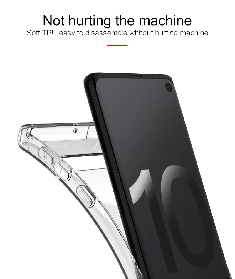 Ultra-thin Luxury Shockproof Soft TPU Anti-scratch Case Cover for Samsung S10/S10 List/S10 Plus Anti-dust Clear Protective Shell | Мобильные