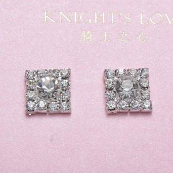 

(M0180) 15mm rhinestone embellishment without loop,silver plating,flat back