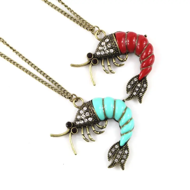Fashion costume jewelry accessories vintage lobster shrimp necklacein