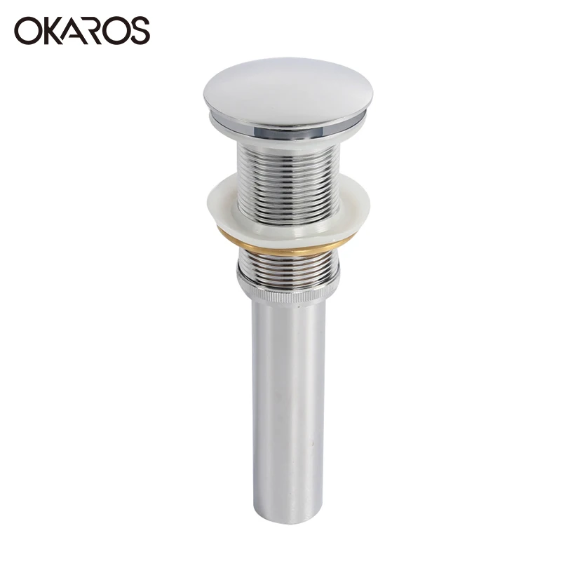 OKAROS Solid Brass Bathroom Bathtub Basin Sink Water Drain Stopper Push Down Pop up Drains