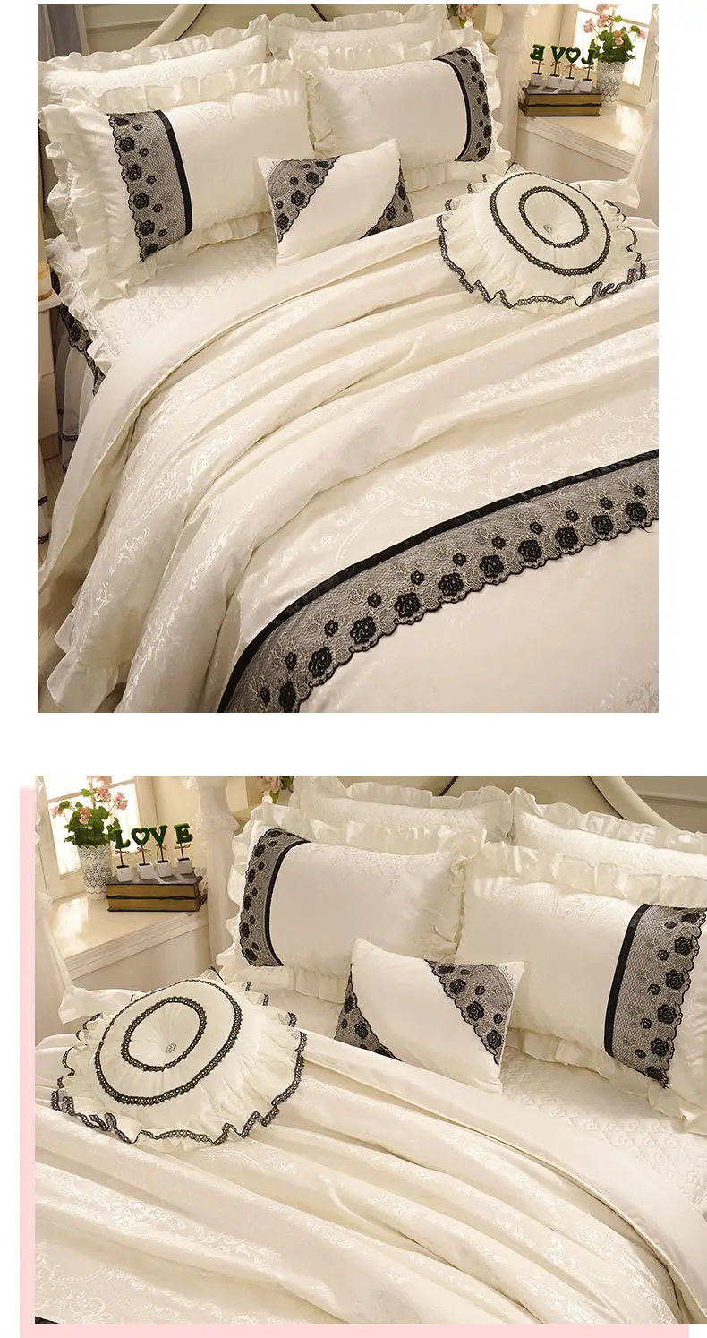 black lace wedding bedding set king size 06
