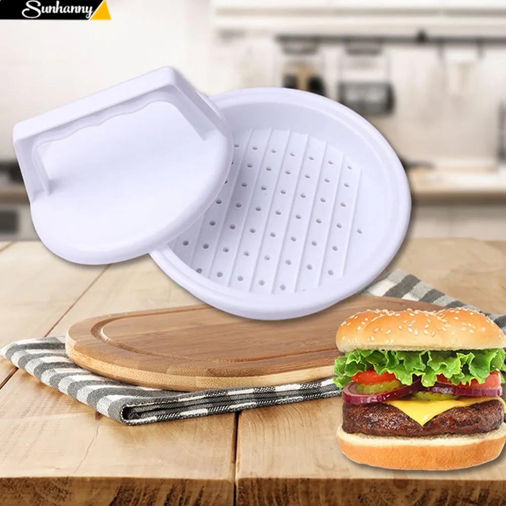 Sunhanny 1 pc Hamburger Mold Maker Multi-function Sandwich Meat Kitchen Barbecue Tool DIY Home Cooking Tools White A45 | Дом и сад