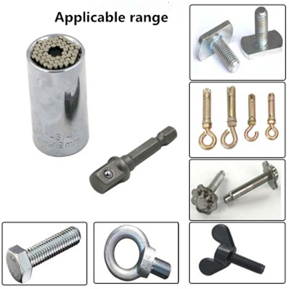 

Magic Spanner Grip Multi Function Universal Ratchet Socket 7-19mm Power Drill Adapter Car Hand Tools Repair Kit Ratchet wrench