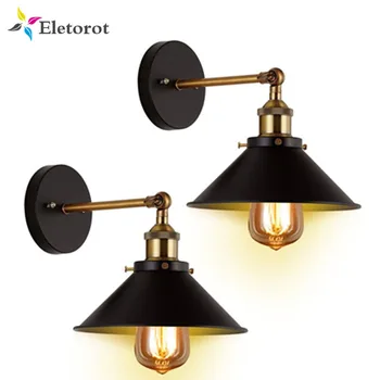 

Wall Sconces Light E26 E27 Base Black Industrial Vintage Wall Light Edison Lamp For Cafe Club Restaurant/Bedroom Home Decor