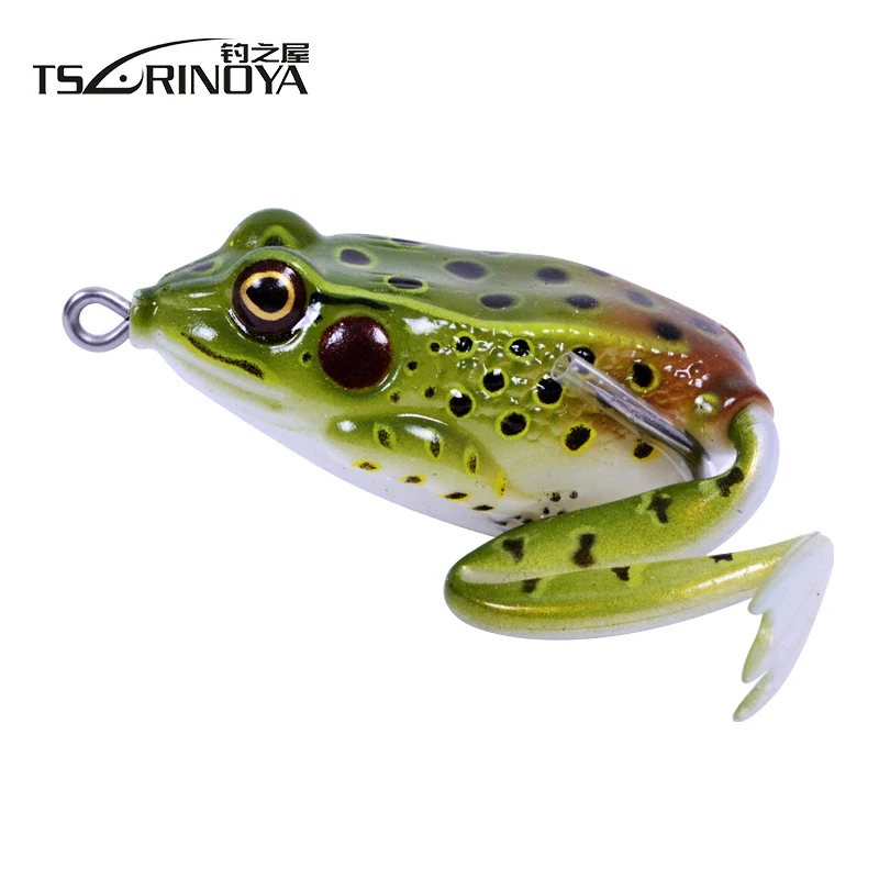 Tsurnioya Frog Bait 4pcs/Lot 4 Colors 2 Claw Hooks Soft Fishing Frog