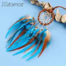 MIAMOR мини ротанг круг кулон в виде Ловца снов Mori Girl Стиль ожерелье для леди автомобиль и сумка украшения аксессуары подарок AMOR0378