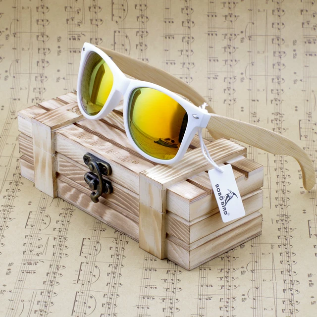 Óculos de sol quadrado com lentes polarizadas com UV 400 espelhadas feito em madeira bambu 2021