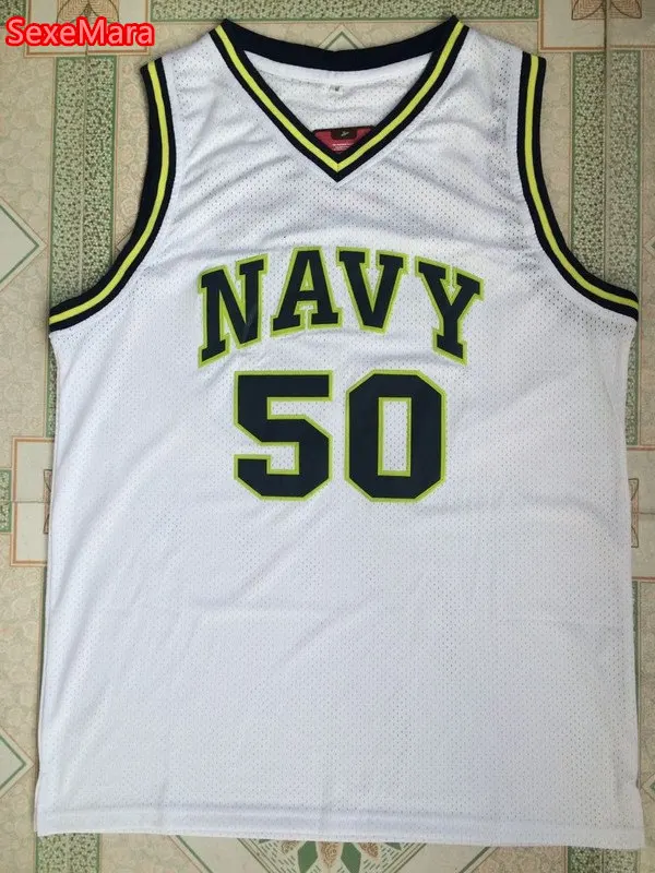 

#50 David Robinson Navy College Jersey Blue/White FreeShipping