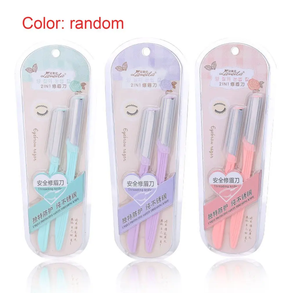 Pull Portable Eyebrow Shaping Knife Stainless Steel Scraping Eyebrow