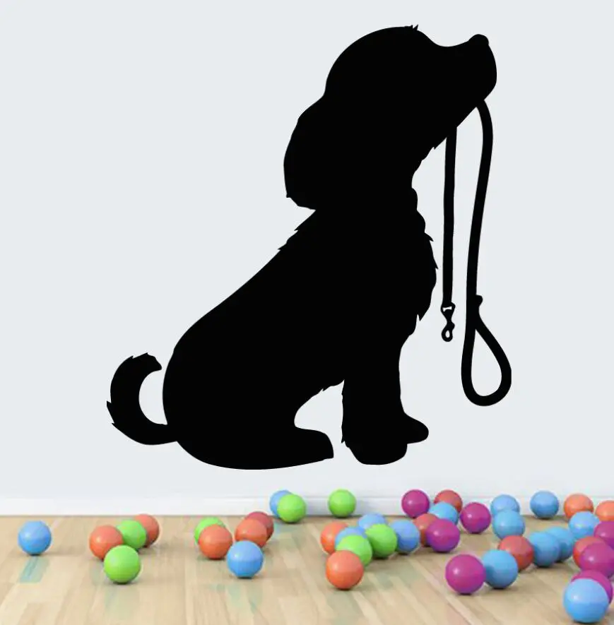 

Pet Shop Decor Vinyl Puppy Dog With Collar Wall Decal Removable Pet Puppy Dog Wall Sticker Kids Room Wall Art Mural AY730
