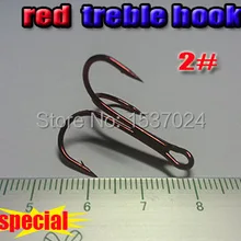 Новые рыболовные приманки Крючки Размер: 2# большие три Якорные крючки Количество: 20 шт./партия специальный красный цвет