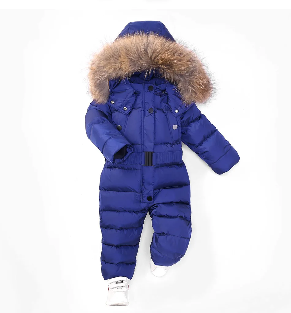 Baby Rompers New Baby Jumpsuits Boys Girls Winter Overalls Rompers Kids Snowsuit Duck Down Children Jumpsuit Hooeded Rompers