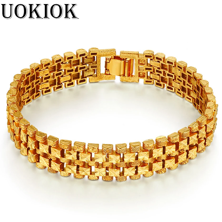 

Dropshipping Mens Chain Bracelets 2023 Wholesale Braclets 13/18mm Chunky Male Gold Color Star Hand Chain Link Jewelry