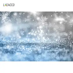 Laeacco Блестящий горошек зимнее освещение с дизайном «Снежинка» Bokeh Dreamy Love Baby Свадебный Узор Фото фоны для фотографий