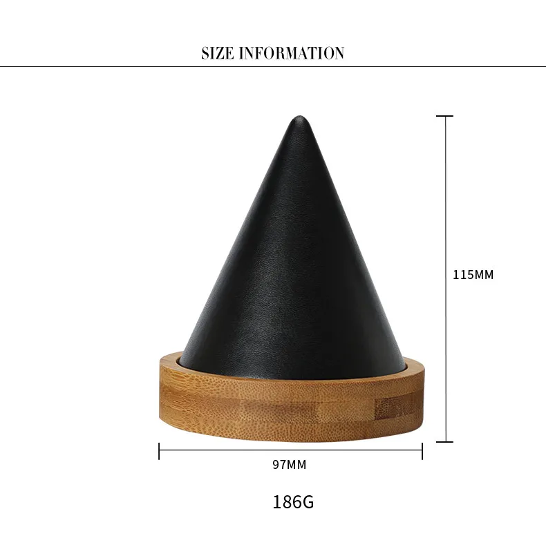 Конический Форма древесины бамбука PU Кожаные браслеты браслет Дисплей держатель ювелирных изделий Дисплей стойки Jewellery Дисплей стенд